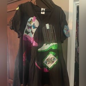 Black Boots Cotton Queen of Sparkles Dress